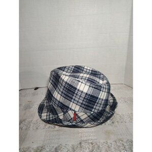 Levi’s Fedora Hat Cotton‎ blend Blue white plaid mens Large/XLarge